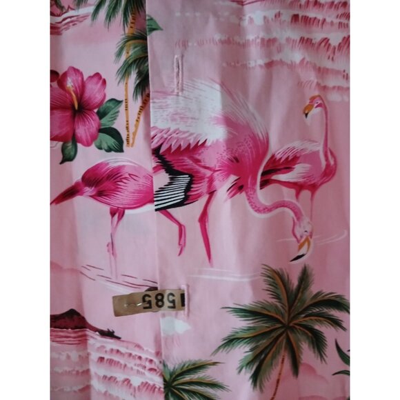 RJC Collab Simmons Hawaiian Pink Flamingos Made USA Hawaii Short Sleeve  XXL - Picture 7 of 7